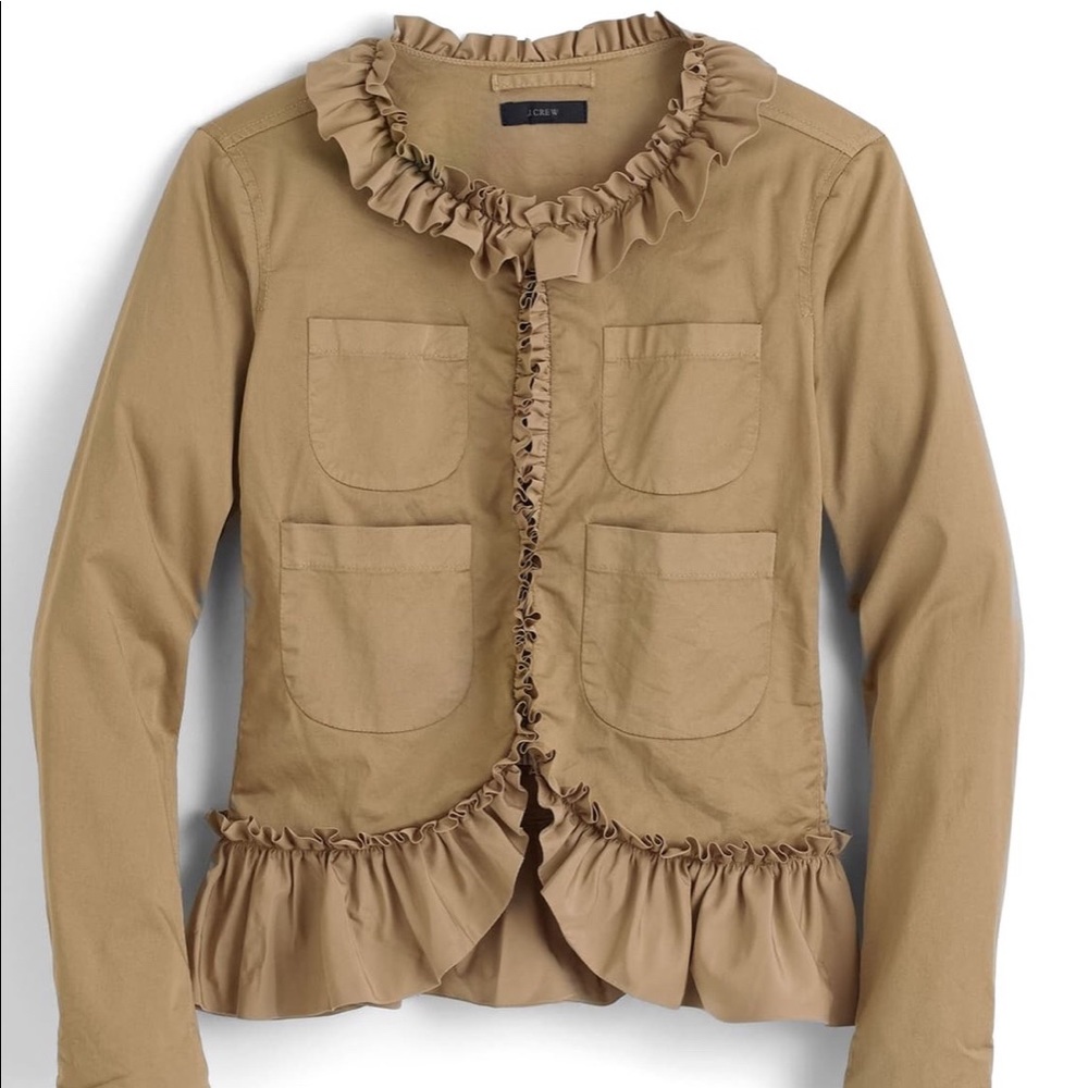 J. Crew Ruffle Chino Jacket